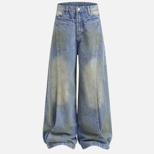 Concert Outfit Deconstructive Patchwork Jeans