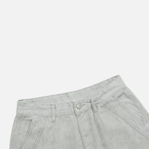 Concert Outfit Deconstructive Patchwork Washed Jeans