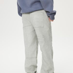 Concert Outfit Deconstructive Patchwork Washed Jeans