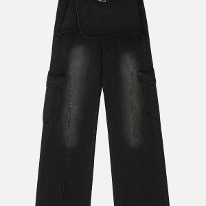 Concert Outfit Deconstructive Washed Loose Jeans