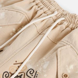 Concert Outfit Desert Graffiti Print Shorts