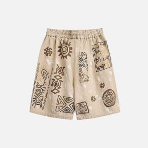 Concert Outfit Desert Graffiti Print Shorts