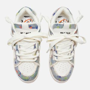 Concert Outfit Destruction Series Tassel Contrast Color Sneakers