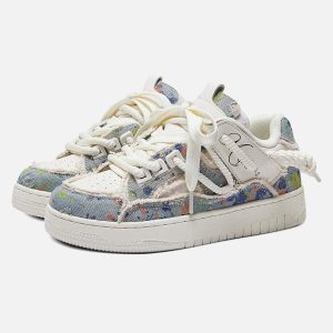 Concert Outfit Destruction Series Tassel Contrast Color Sneakers