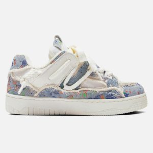 Concert Outfit Destruction Series Tassel Contrast Color Sneakers