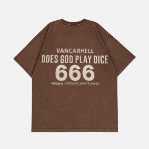 Concert Outfit Dice Print Washed Tee