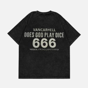 Concert Outfit Dice Print Washed Tee