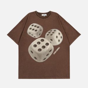 Concert Outfit Dice Print Washed Tee