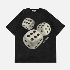 Concert Outfit Dice Print Washed Tee