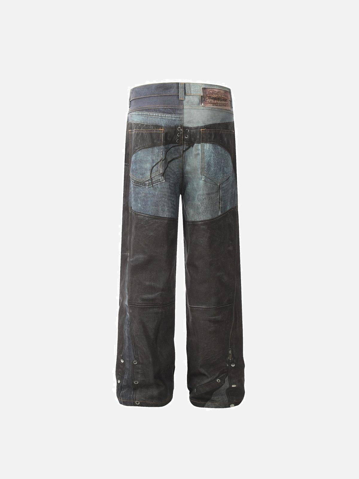 Concert Outfit Digital 3D Printed Fake Two Pair Jeans Concert Outfit Digital 3D Printed Fake Two Pair Jeans