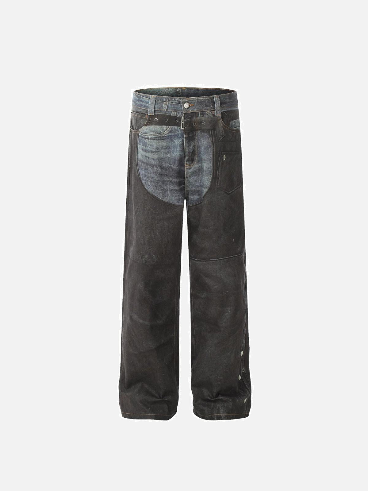 Concert Outfit Digital 3D Printed Fake Two Pair Jeans Concert Outfit Digital 3D Printed Fake Two Pair Jeans