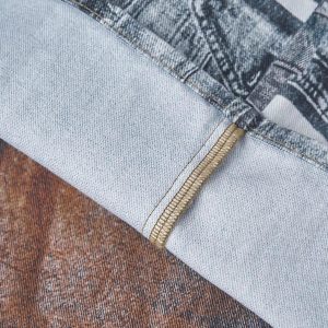 Concert Outfit Digital Printed Faux Panel Jeans