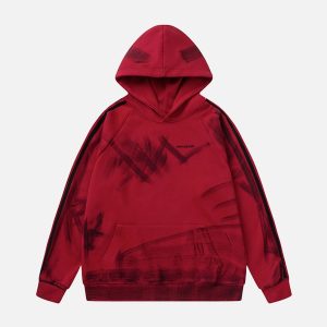 Concert Outfit Dirty Brush Painted Graffiti Hoodie