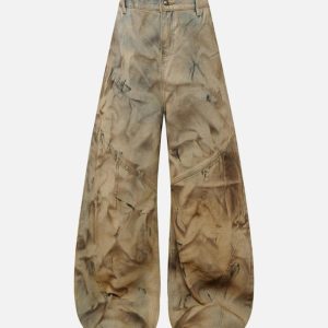 Concert Outfit Dirty Dye Baggy Barrel Jeans