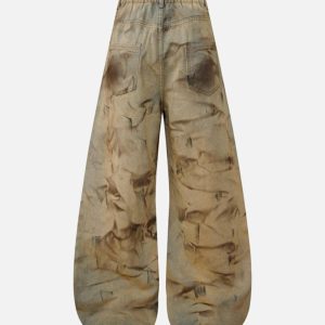 Concert Outfit Dirty Dye Baggy Barrel Jeans