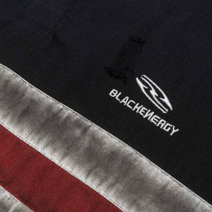 Concert Outfit Dirty-Dye Embroidered Long Sleeve Polo Shirt