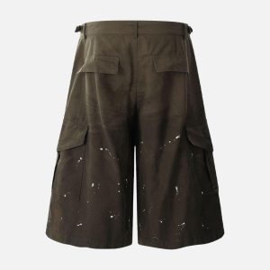 Concert Outfit Dirty Dyed Distressed Cargo Jorts