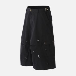 Concert Outfit Dirty Dyed Distressed Cargo Jorts