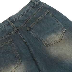 Concert Outfit Dirty Dyed Washed Straight Jeans