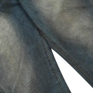 Concert Outfit Dirty Dyed Washed Straight Jeans