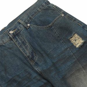 Concert Outfit Dirty Dyed Washed Straight Jeans