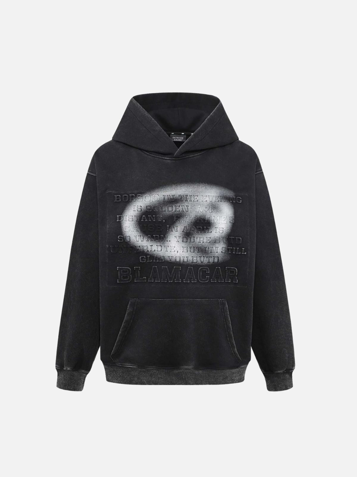 Concert Outfit Distressed 3D Steel Print Hip-Hop Pullover Hoodie Concert Outfit Distressed 3D Steel Print Hip-Hop Pullover Hoodie