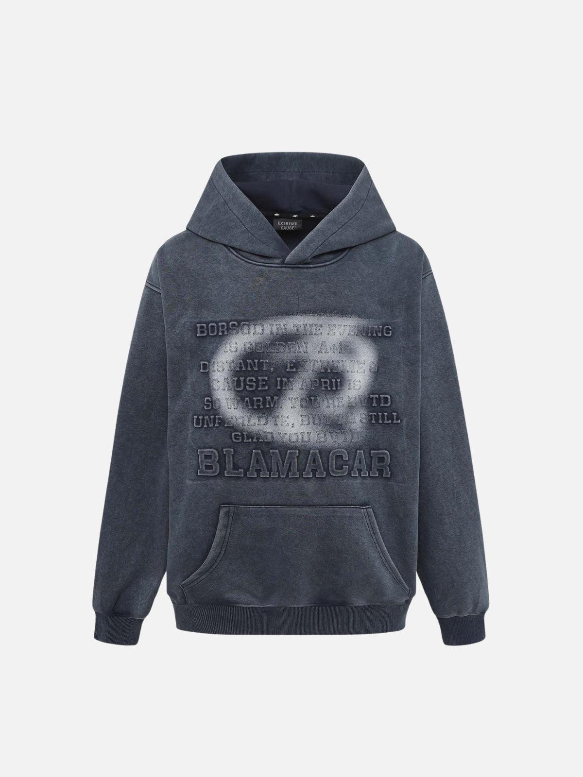 Concert Outfit Distressed 3D Steel Print Hip-Hop Pullover Hoodie Concert Outfit Distressed 3D Steel Print Hip-Hop Pullover Hoodie