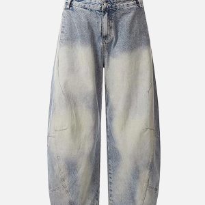 Concert Outfit Distressed Baggy Barrel Jeans