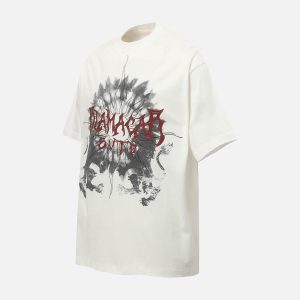 Concert Outfit Distressed Batik Graphic T-Shirt