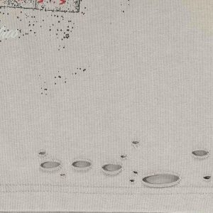 Concert Outfit Distressed Camouflage Faux Two-Piece Graphic T-Shirt