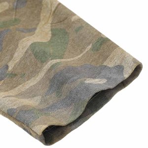 Concert Outfit Distressed Camouflage Faux Two-Piece Graphic T-Shirt