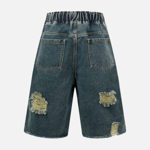 Concert Outfit Distressed Cargo Denim Shorts