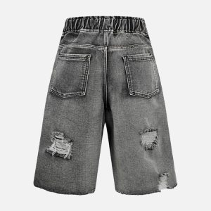 Concert Outfit Distressed Cargo Denim Shorts