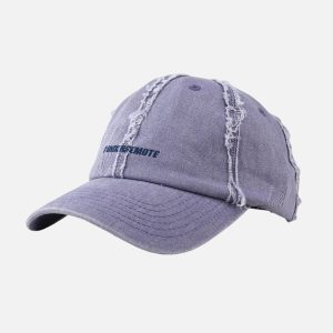 Concert Outfit Distressed Denim Baseball Cap