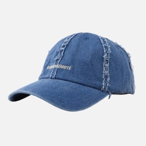 Concert Outfit Distressed Denim Baseball Cap