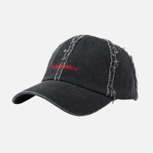 Concert Outfit Distressed Denim Baseball Cap