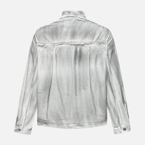 Concert Outfit Distressed Denim Embroidery Jacket