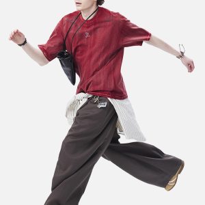 Concert Outfit Distressed Embroidered Letter T-Shirt