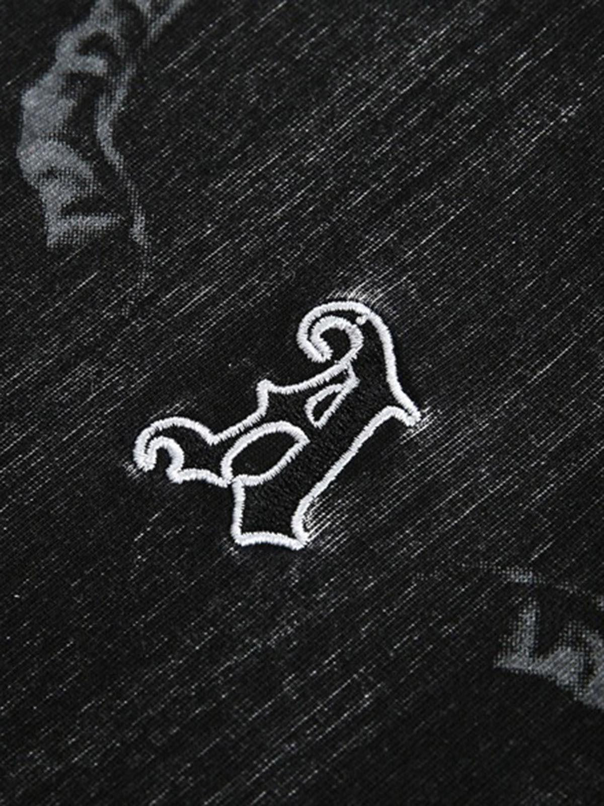 Concert Outfit Distressed Embroidered Letter T-Shirt Concert Outfit Distressed Embroidered Letter T-Shirt