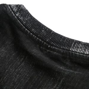 Concert Outfit Distressed Embroidered Letter T-Shirt