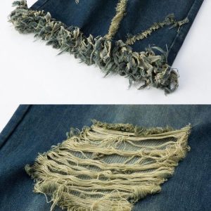 Concert Outfit Distressed Fringe Star Jeans