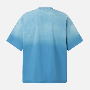 Concert Outfit Distressed Gradient Letter Print Crew Neck T-Shirt