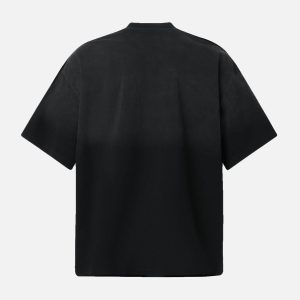 Concert Outfit Distressed Gradient Letter Print Crew Neck T-Shirt