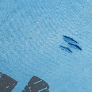 Concert Outfit Distressed Gradient Letter Print Crew Neck T-Shirt