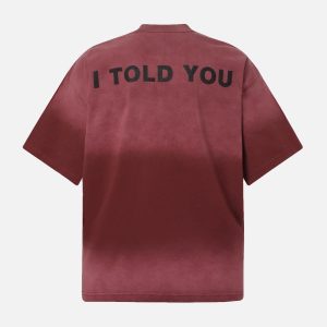 Concert Outfit Distressed Gradient Lettering Print T-Shirt
