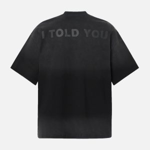 Concert Outfit Distressed Gradient Lettering Print T-Shirt