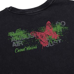 Concert Outfit Distressed Graphic Butterfly Print Vest