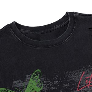 Concert Outfit Distressed Graphic Butterfly Print Vest