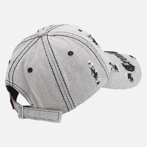 Concert Outfit Distressed Letter Embroidery Baseball Cap