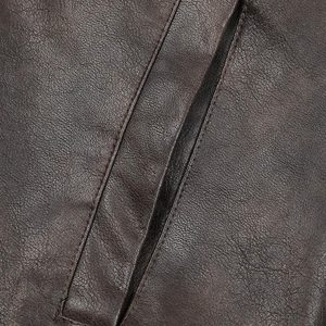 Concert Outfit Distressed Letter Embroidery Motorcycle PU Leather Jacket